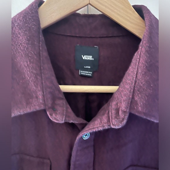 Vans burgundy long sleeve button up - Picture 3 of 4